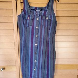 Tickets striped jean dress